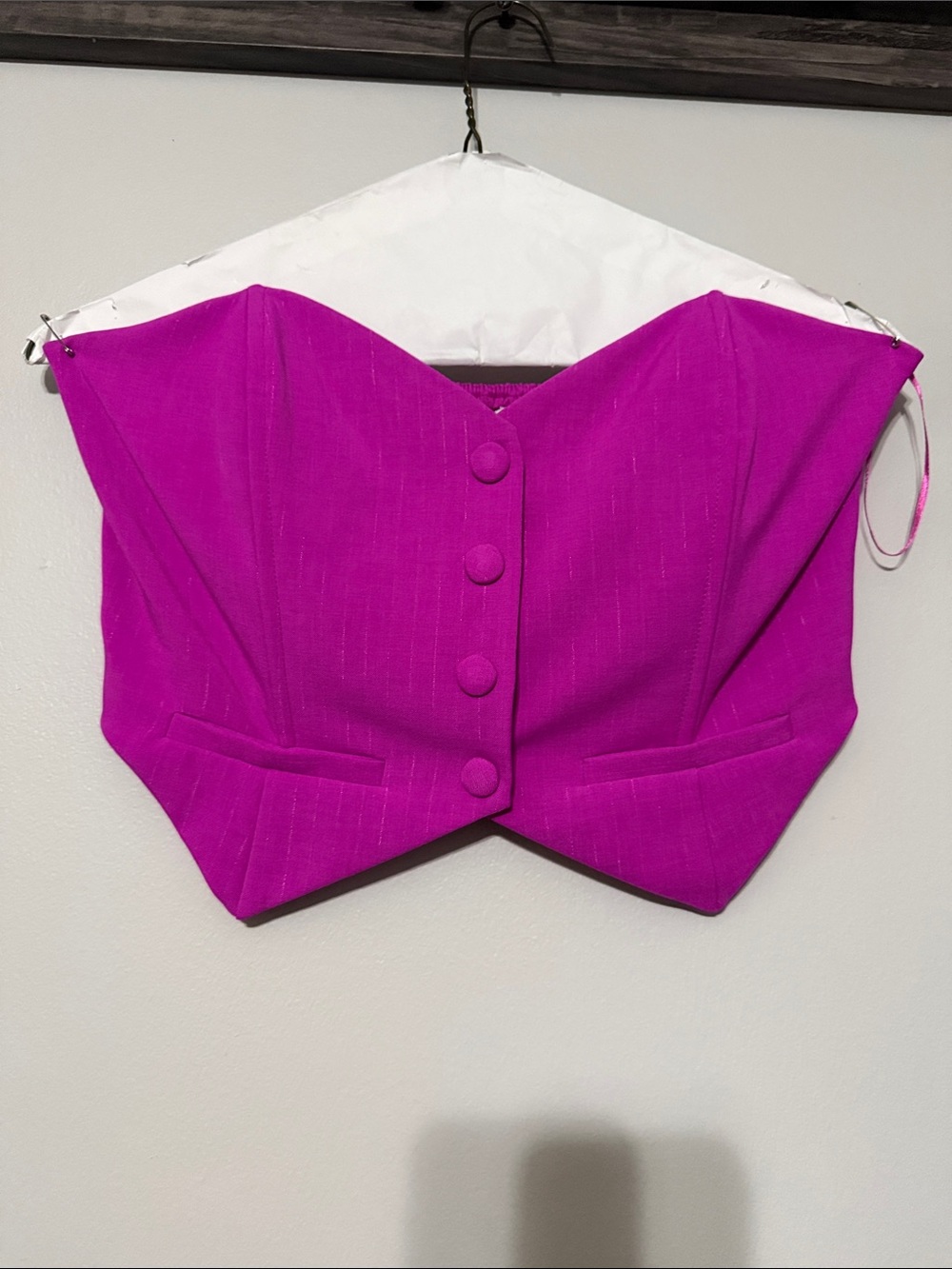 Fashion Nova Hot Pink Strapless Corset Top